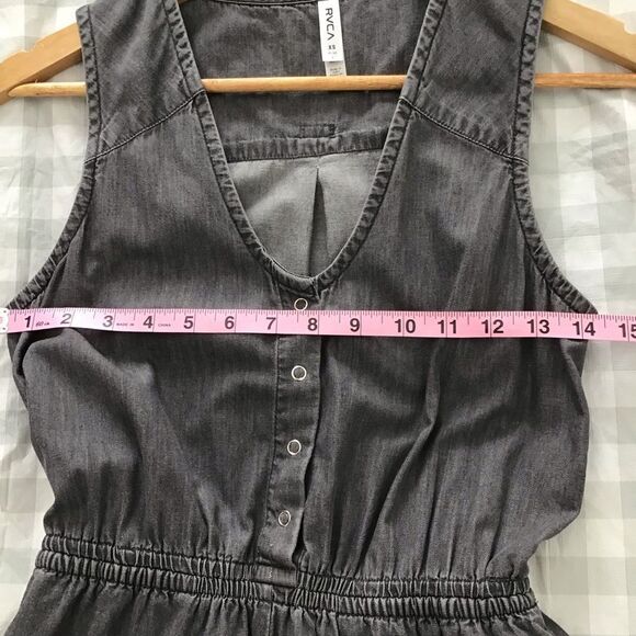 Rvca shortall lightweight 100% cotton  charcoal grey pockets elastic waist XS - Picture 8 of 13